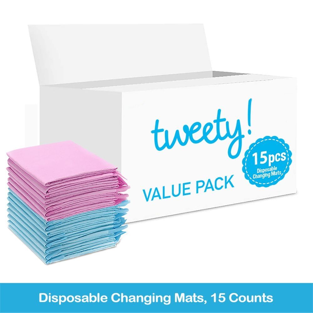 Tweety - Disposable Changing Mats - 15pcs - Pink/Blue