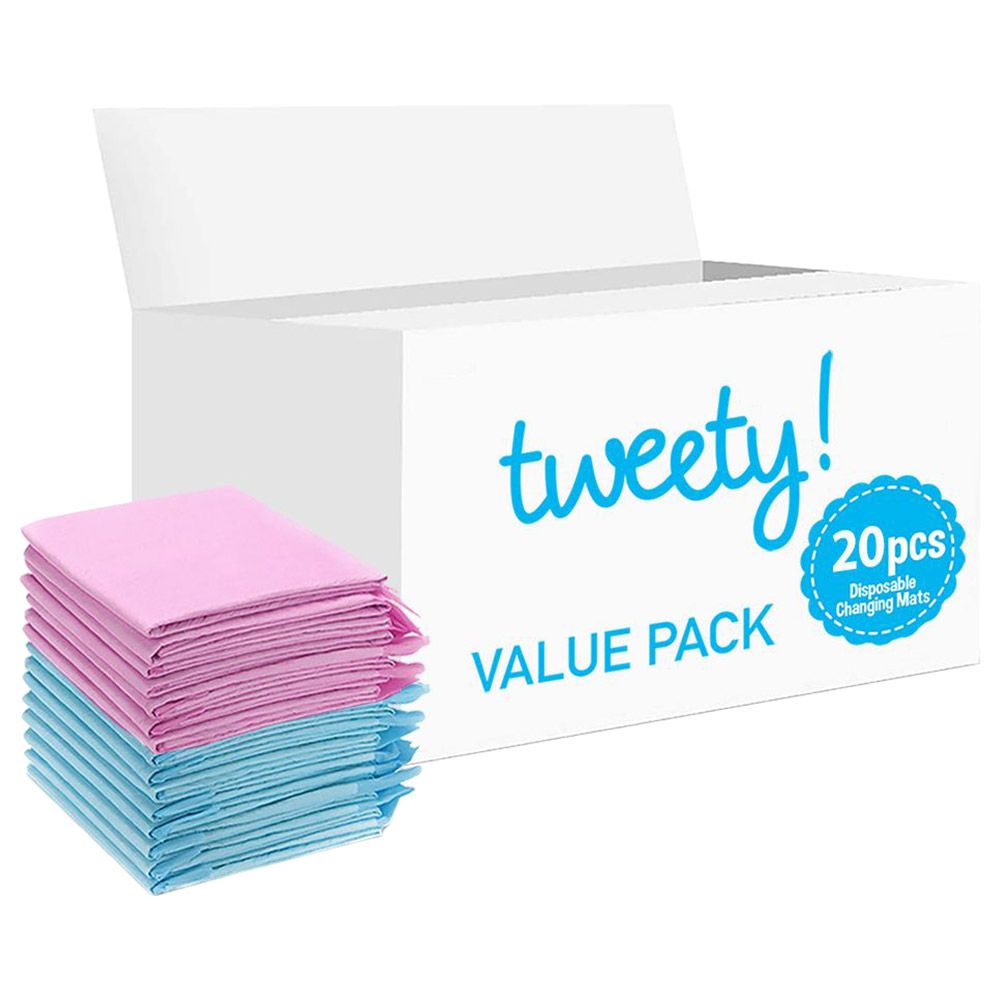 Tweety - Disposable Changing Mats - 20pcs - Pink/Blue