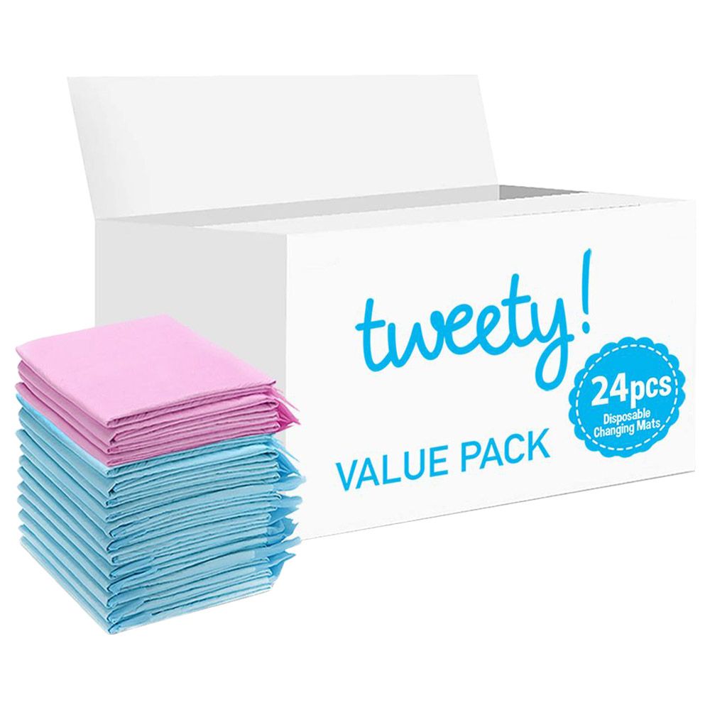 Tweety - Disposable Changing Mats - 24pcs - Pink/Blue