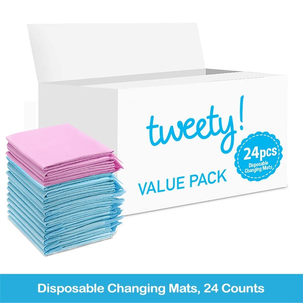 Tweety - Disposable Changing Mats - 24pcs - Pink/Blue