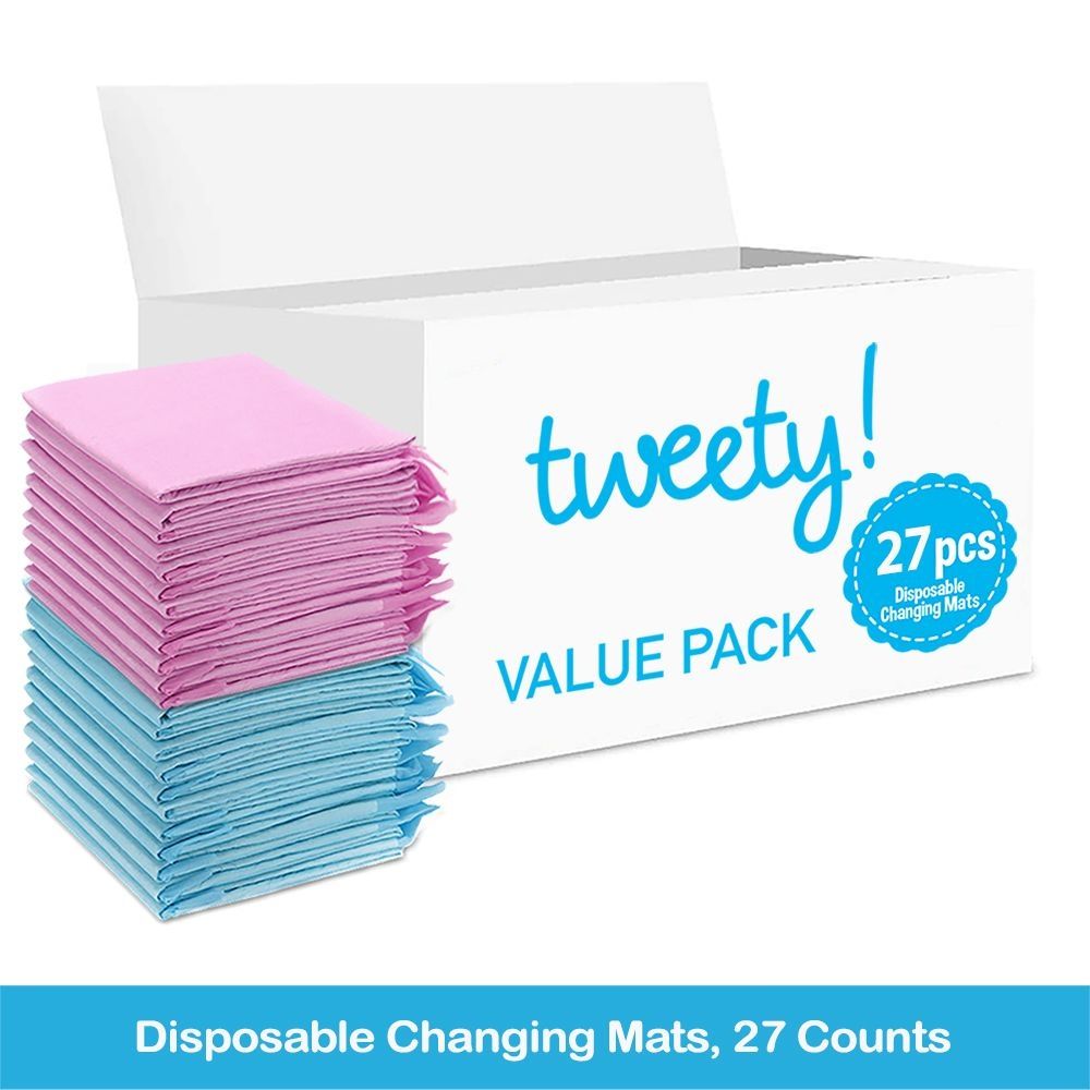 Tweety - Disposable Changing Mats - 27pcs - Pink/Blue