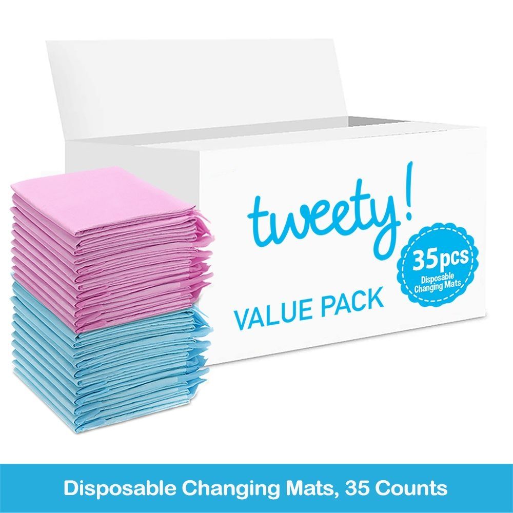 Tweety - Disposable Changing Mats - 35pcs - Pink/Blue