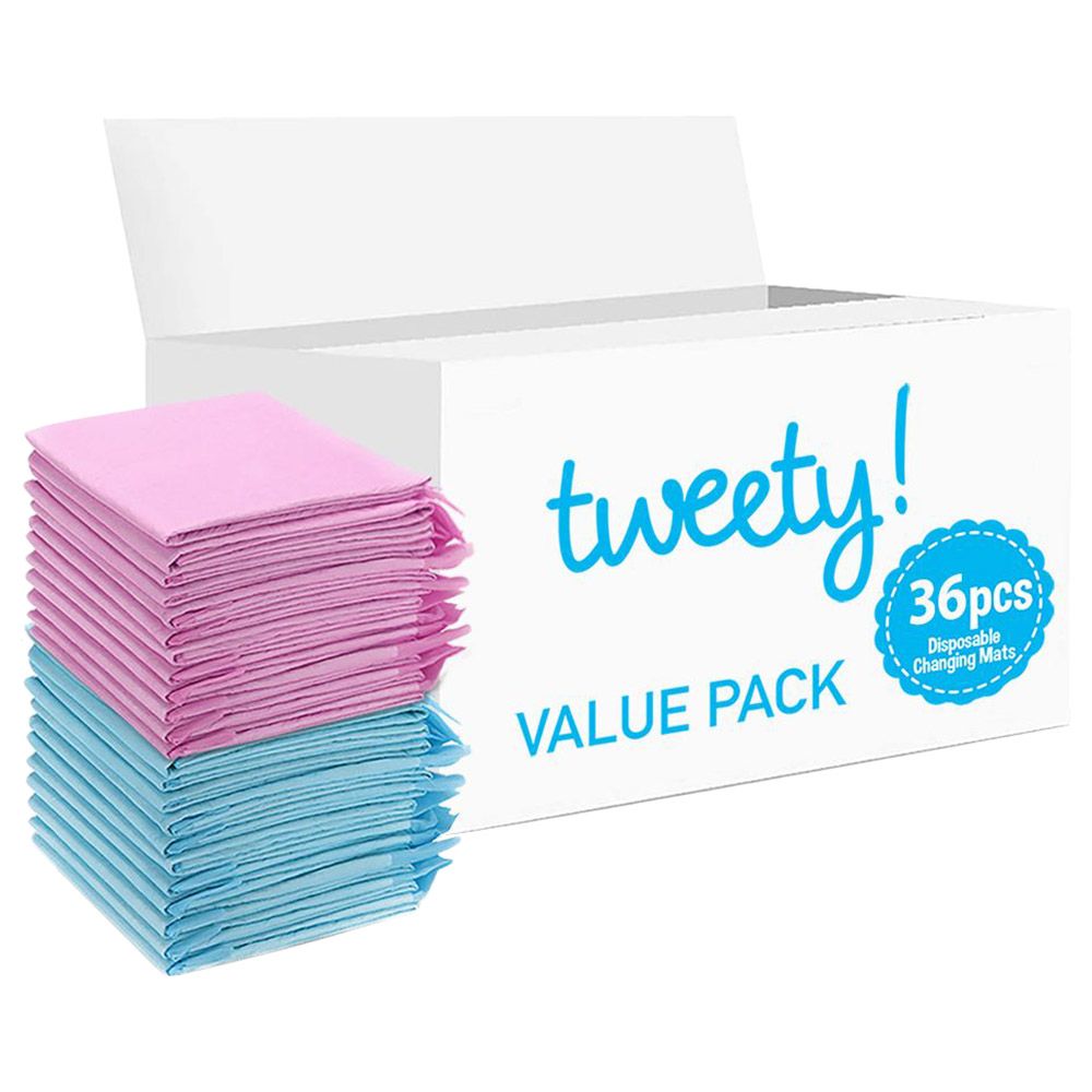 Tweety - Disposable Changing Mats - 36pcs - Pink/Blue