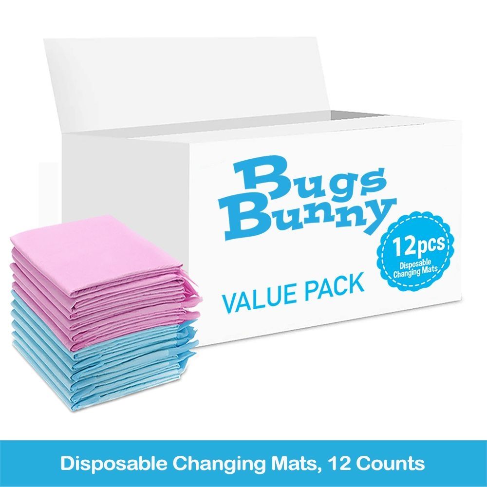 Bugs Bunny - Disposable Changing Mats - 12pcs - Pink/Blue