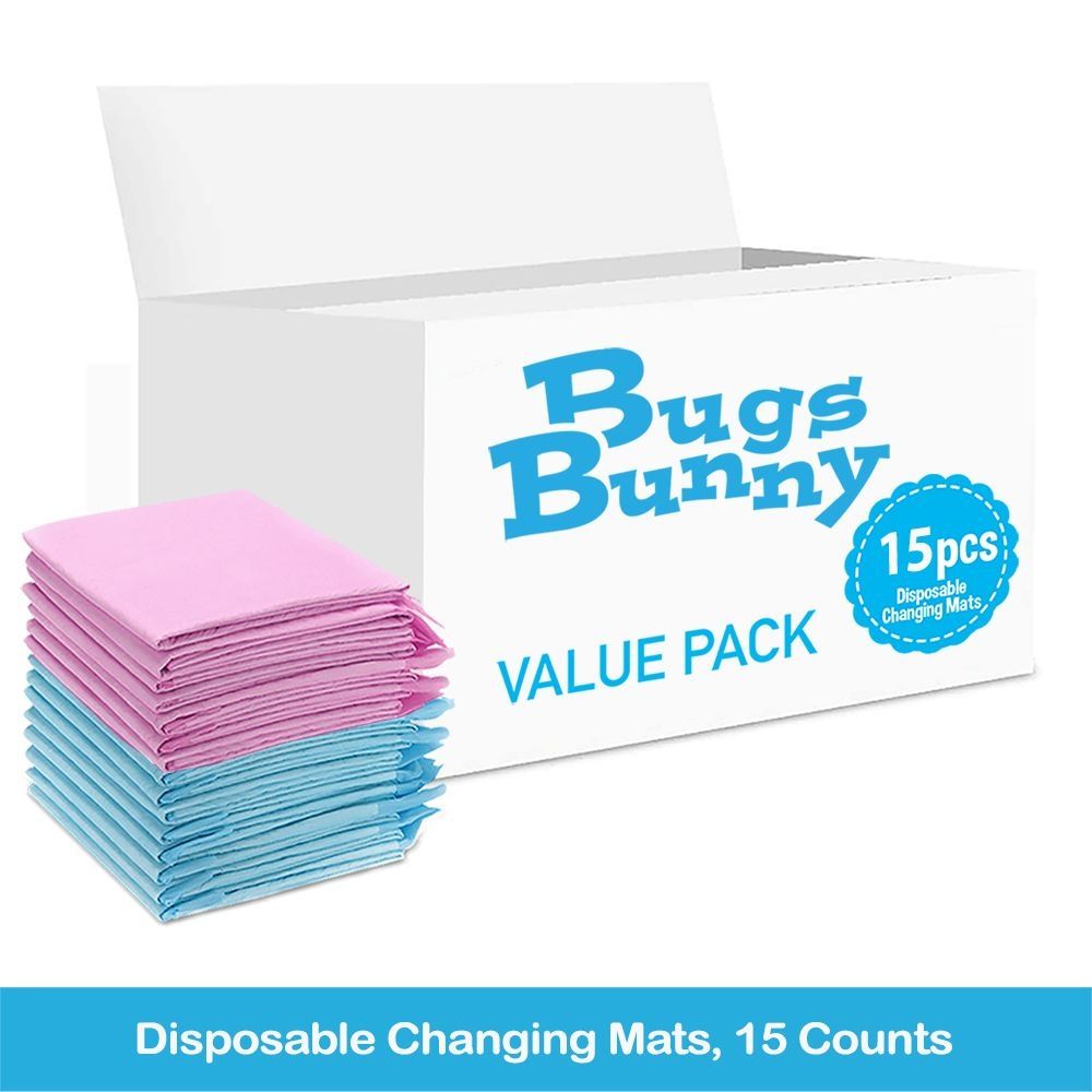 Bugs Bunny - Disposable Changing Mats - 15pcs - Pink/Blue