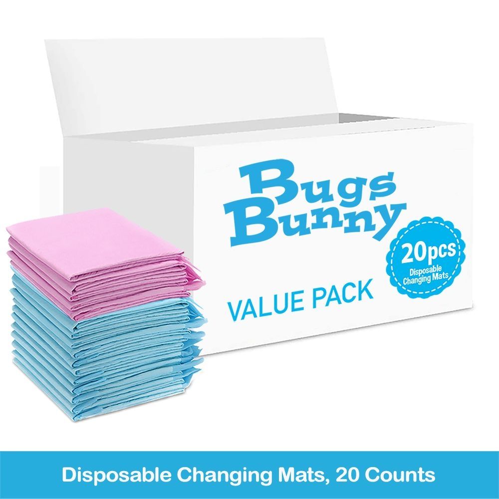 Bugs Bunny - Disposable Changing Mats - 20pcs - Pink/Blue