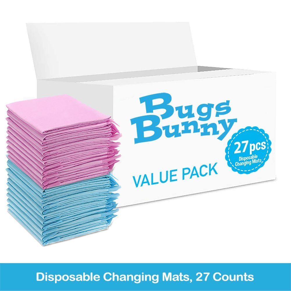 Bugs Bunny - Disposable Changing Mats - 27pcs - Pink/Blue