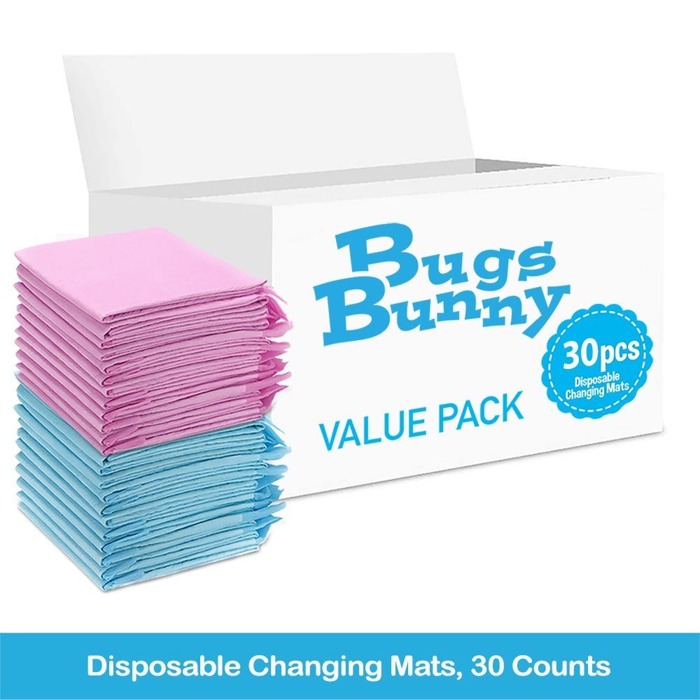 Bugs Bunny - Disposable Changing Mats - 30pcs - Pink/Blue