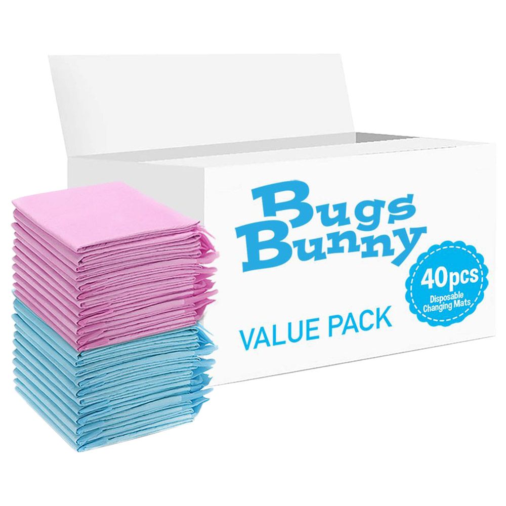 Bugs Bunny - Disposable Changing Mats - 40pcs - Pink/Blue