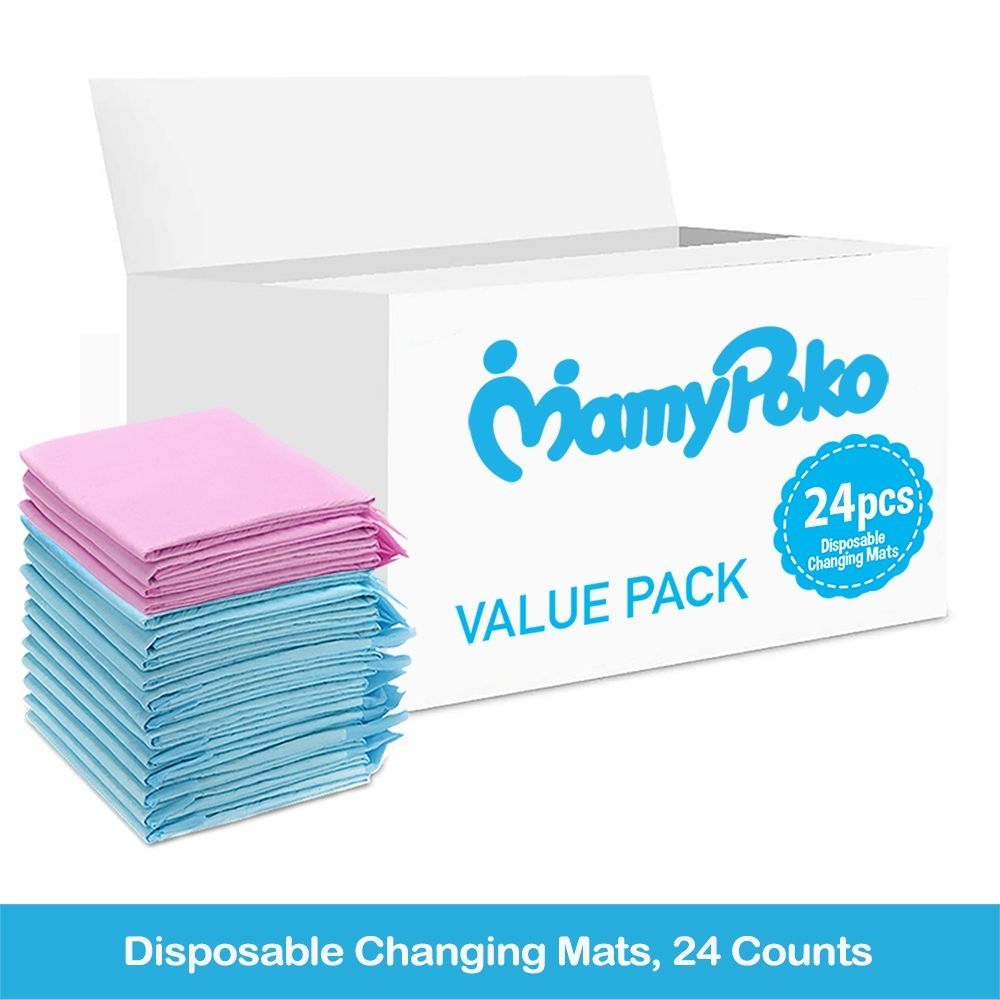 MamyPoko - Disposable Changing Mats - 24pcs - Pink/Blue