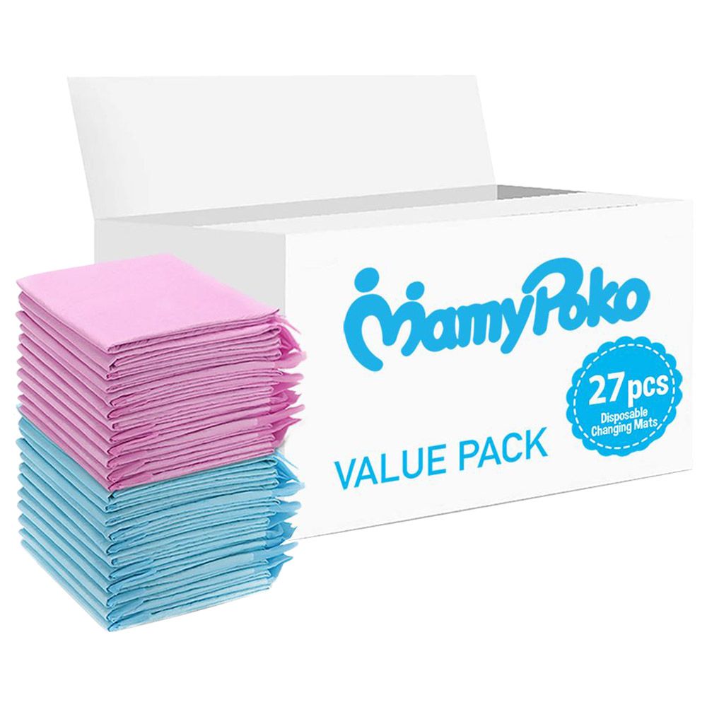 MamyPoko - Disposable Changing Mats - 27pcs - Pink/Blue