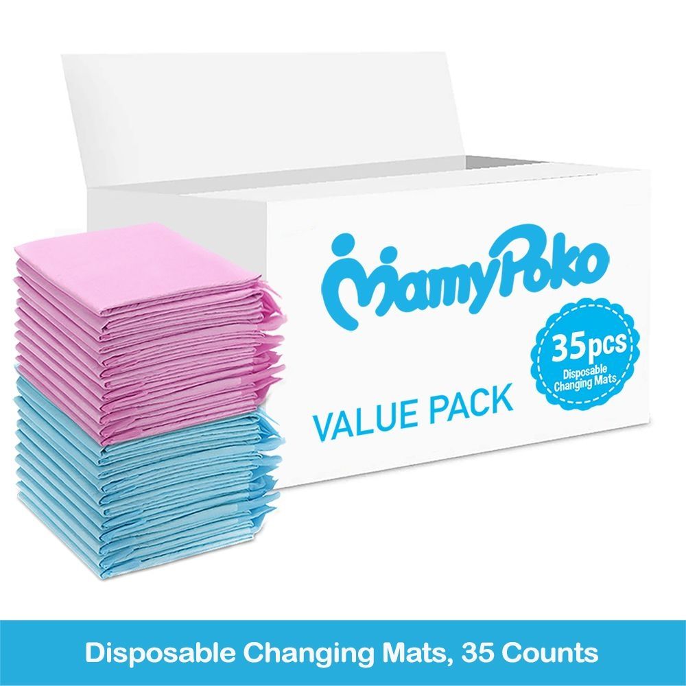 MamyPoko - Disposable Changing Mats - 35pcs - Pink/Blue