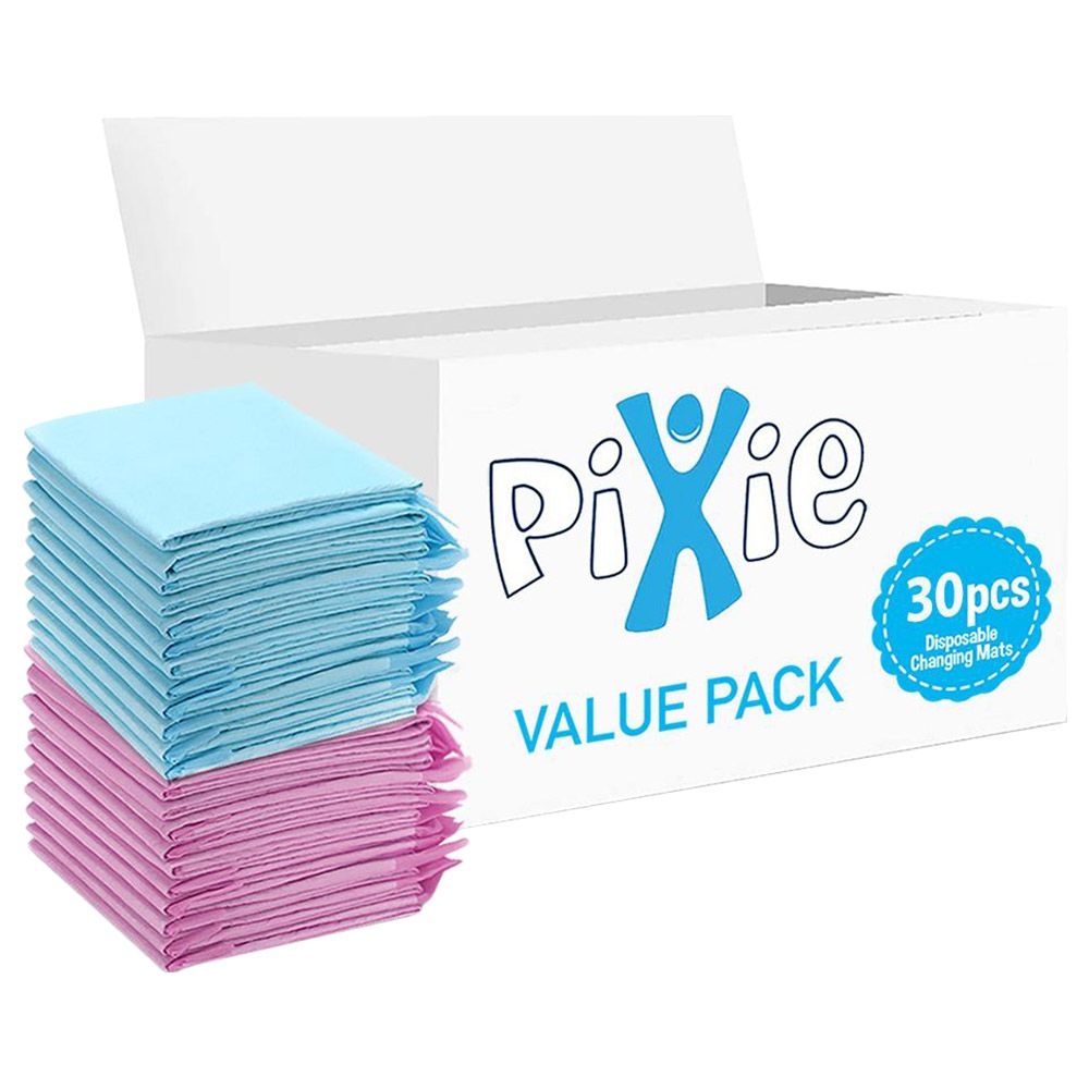 Pixie - Disposable Changing Mats - 30pcs - Pink/Blue