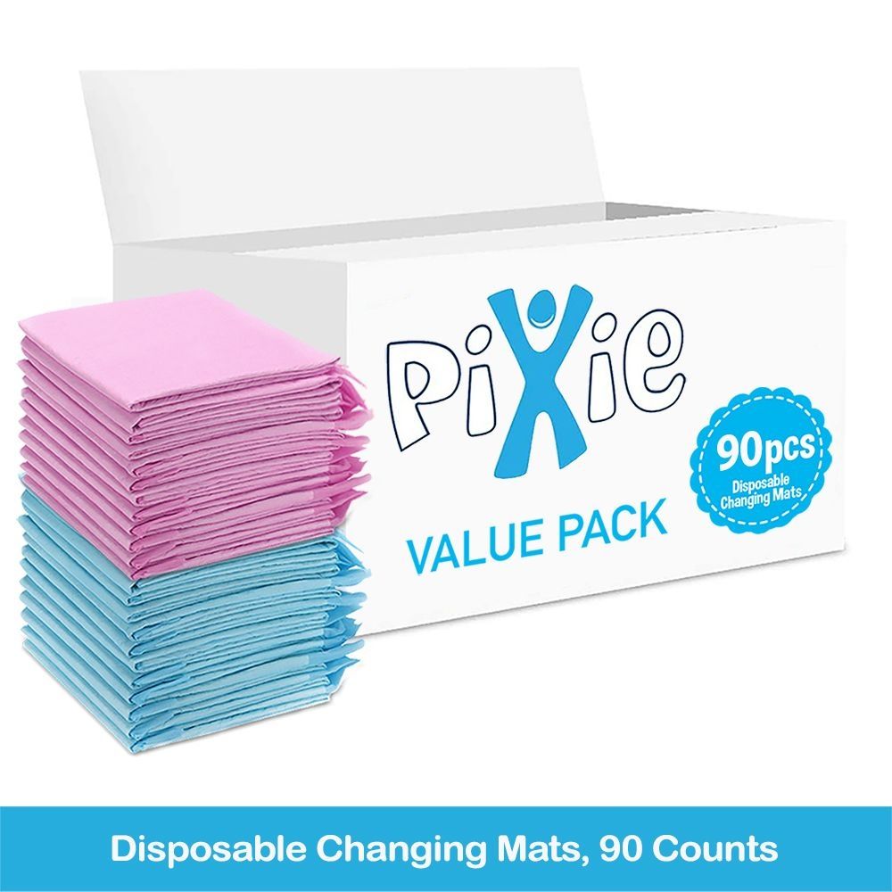 Pixie - Disposable Changing Mats - 90pcs - Pink/Blue