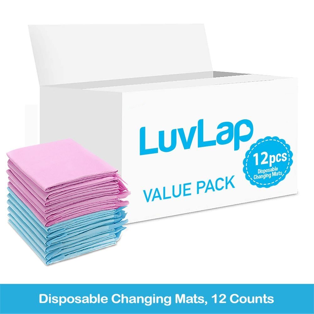 Luvlap - Disposable Changing Mats - 12pcs - Pink/Blue