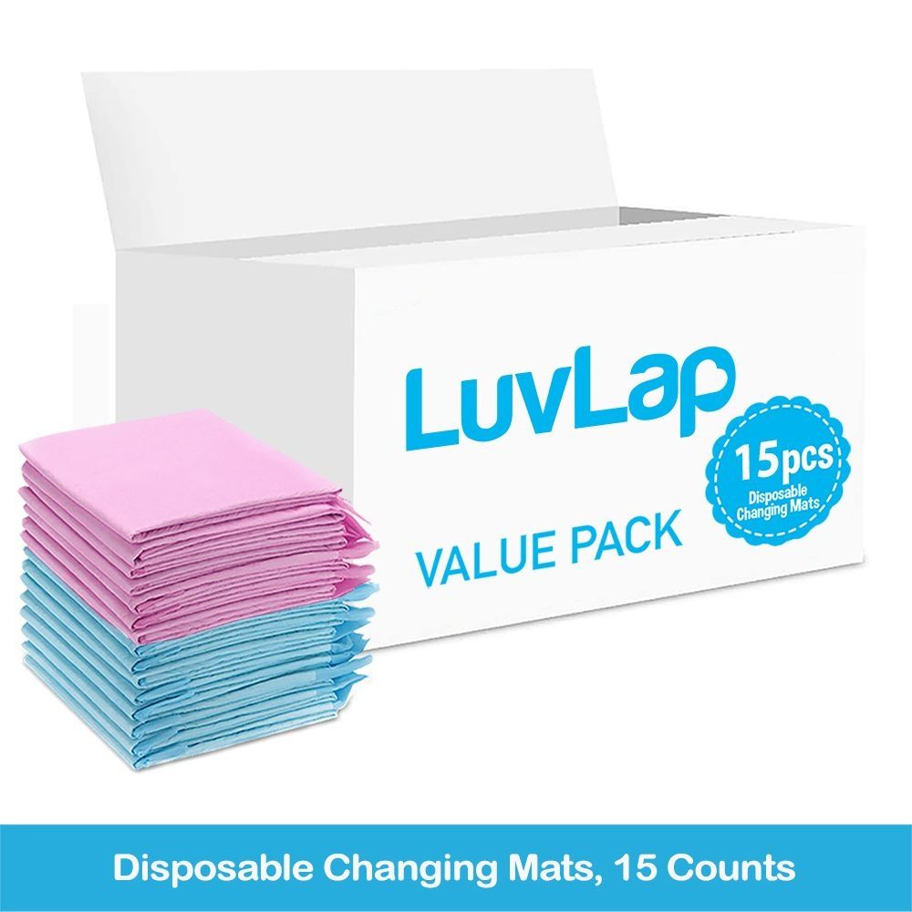 Luvlap - Disposable Changing Mats - 15pcs - Pink/Blue