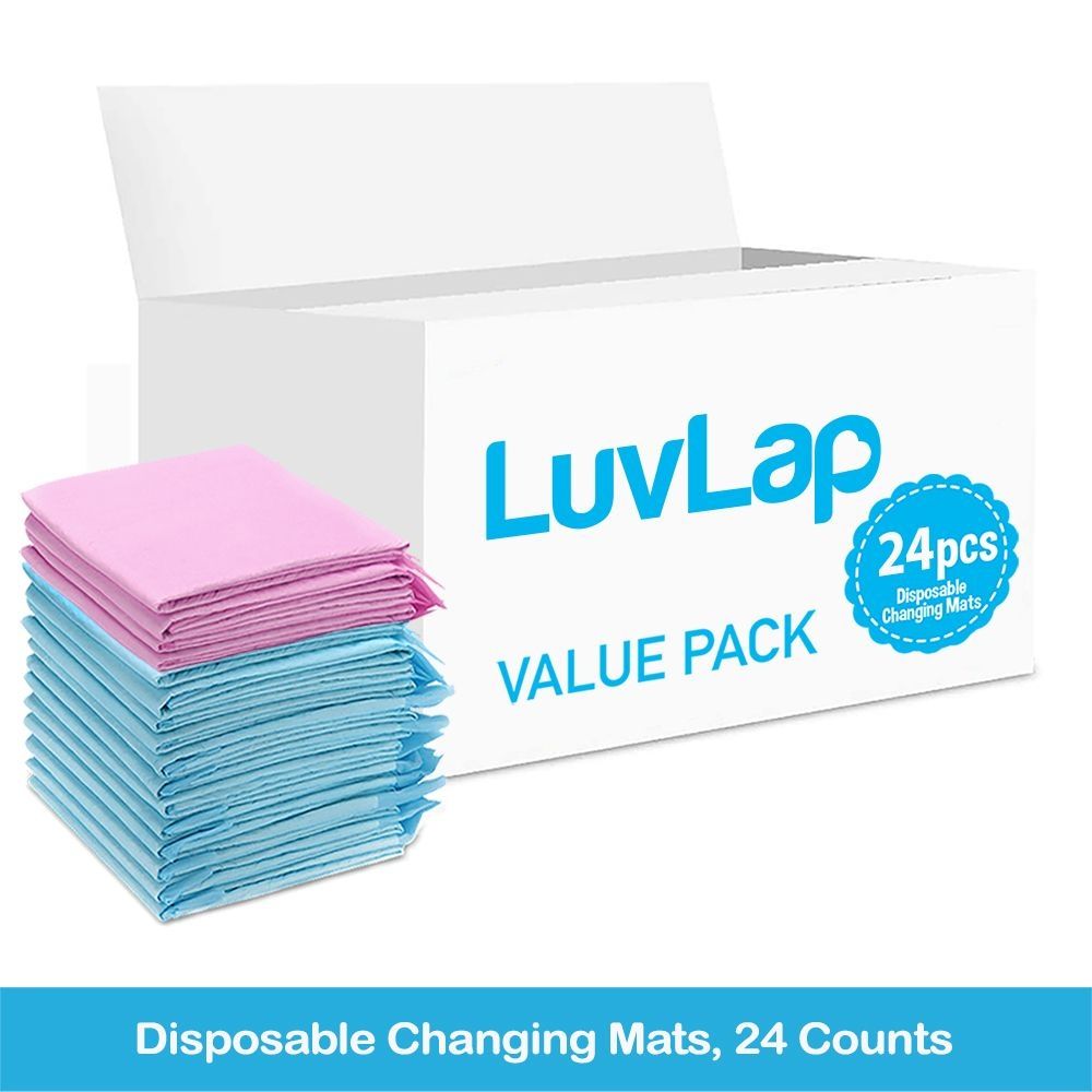 Luvlap - Disposable Changing Mats - 24pcs - Pink/Blue