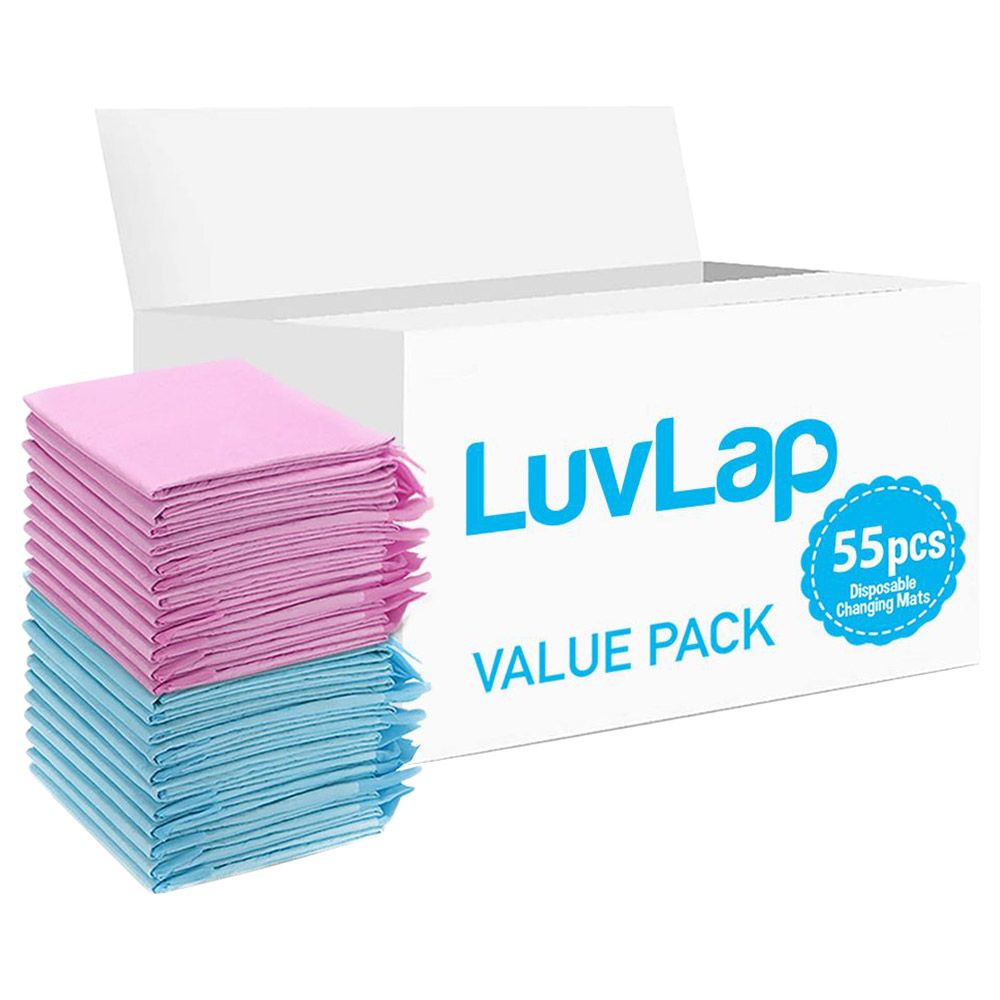 Luvlap - Disposable Changing Mats - 55pcs - Pink/Blue