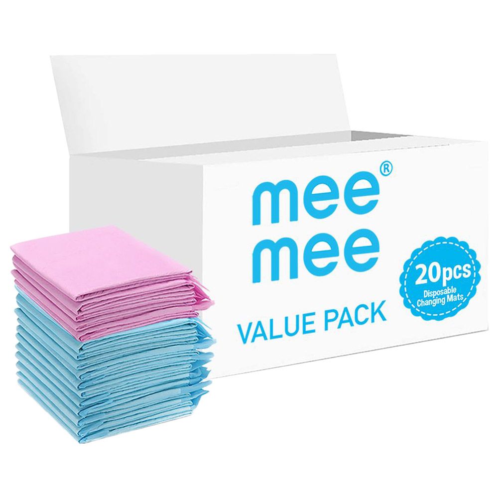 Mee Mee - Disposable Changing Mats - 20pcs - Pink/Blue