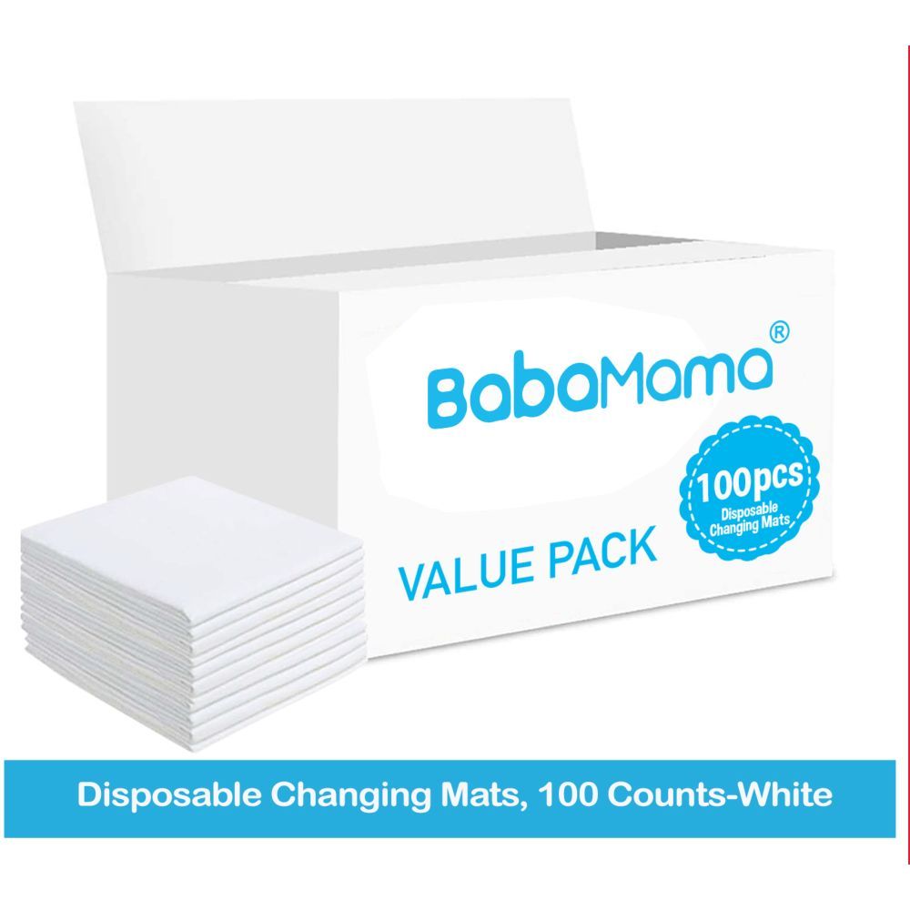 BabaMama Disposable Changing Mats, 100 Counts-White