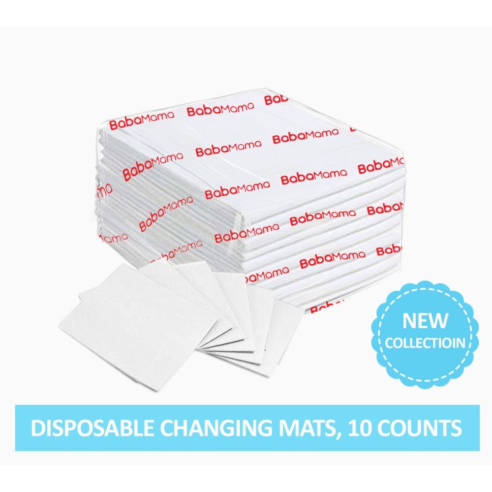 BabaMama Disposable Changing Mats, 10 Counts-White