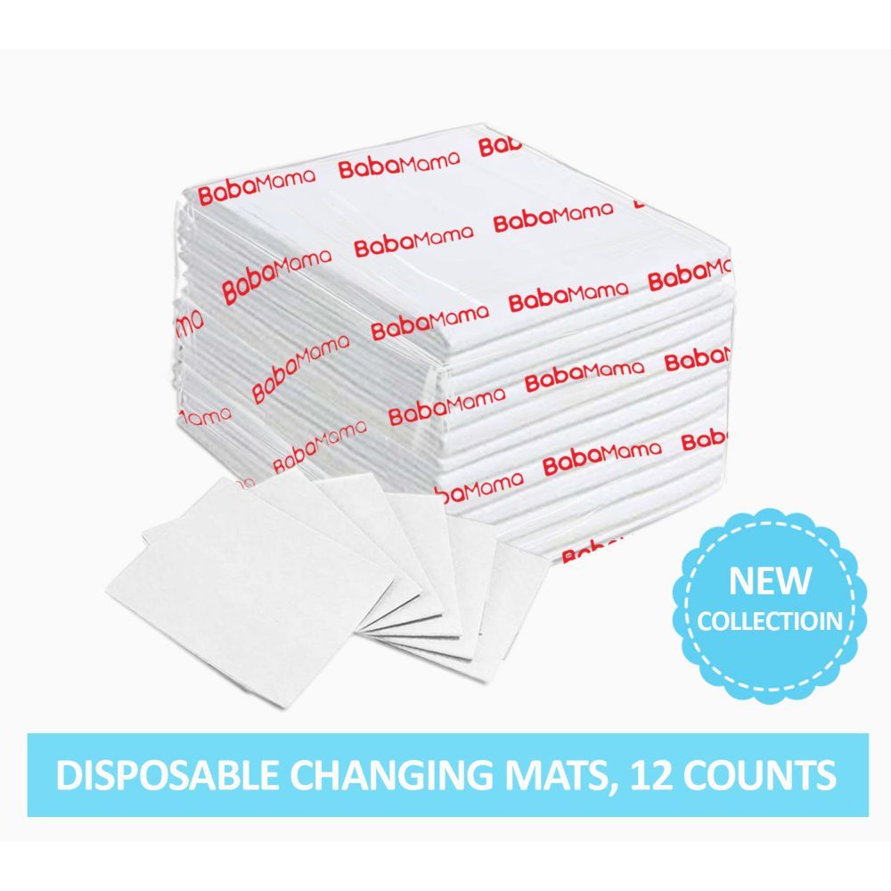 BabaMama Disposable Changing Mats, 12 Counts-White