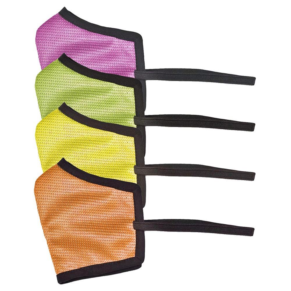 Swayam - Pack Of 4 Face Mask - Orange, Green, Yellow & Pink