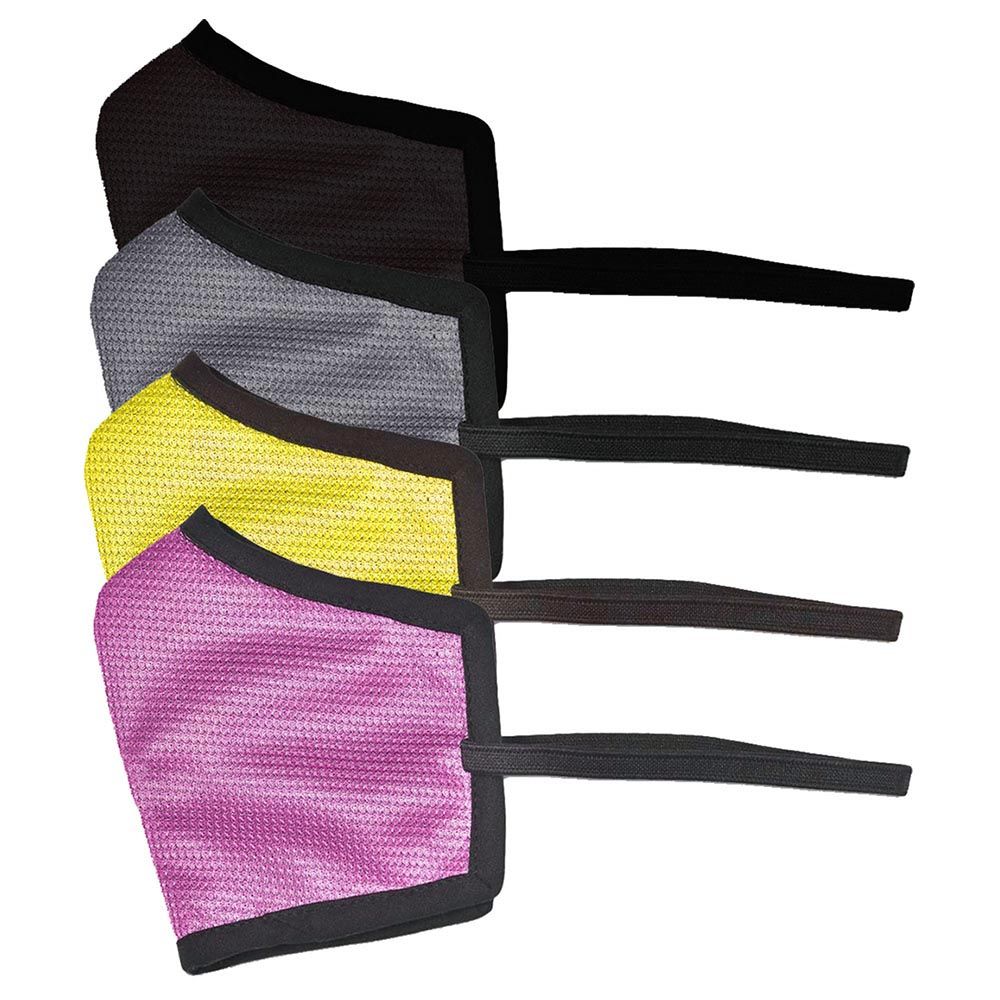 Swayam - Pack Of 4 Face Mask - Pink, Black, Yellow & Grey