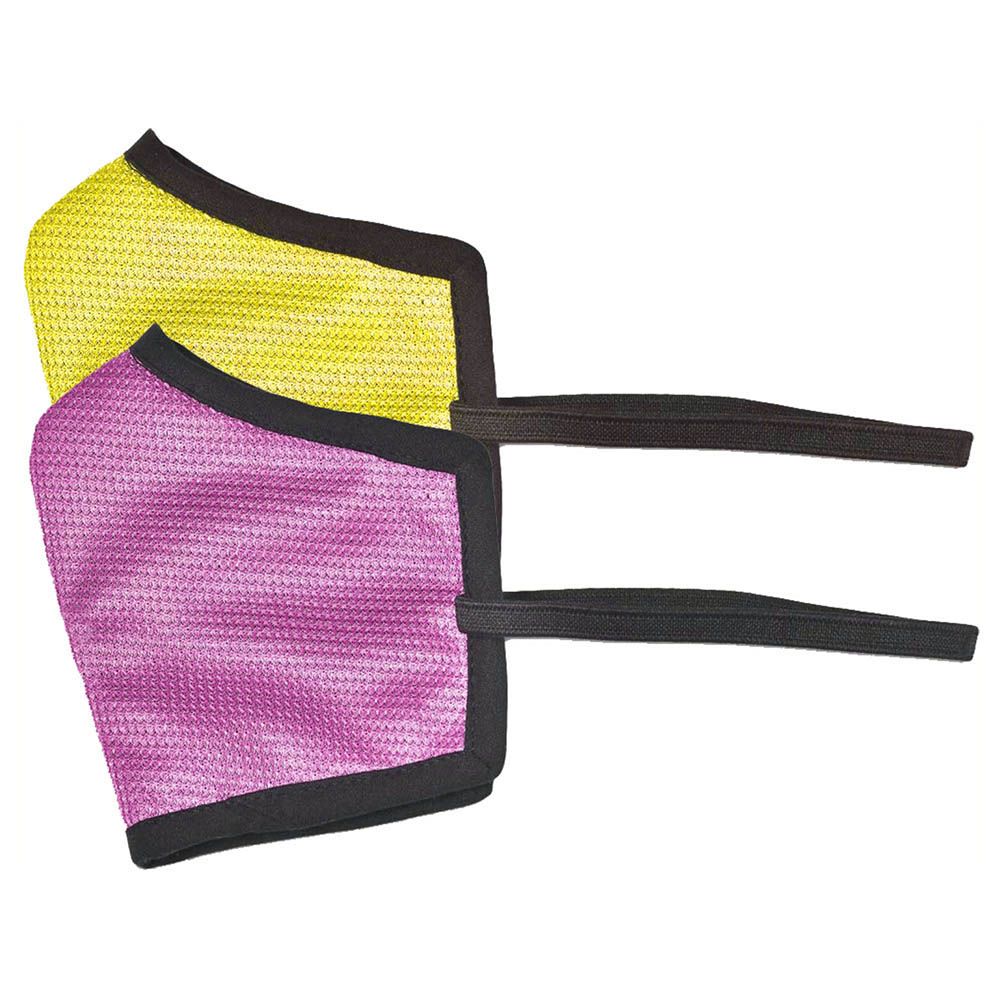 Swayam 4-Layer Protective Face Mask Pack Of 2, Pink & Yellow