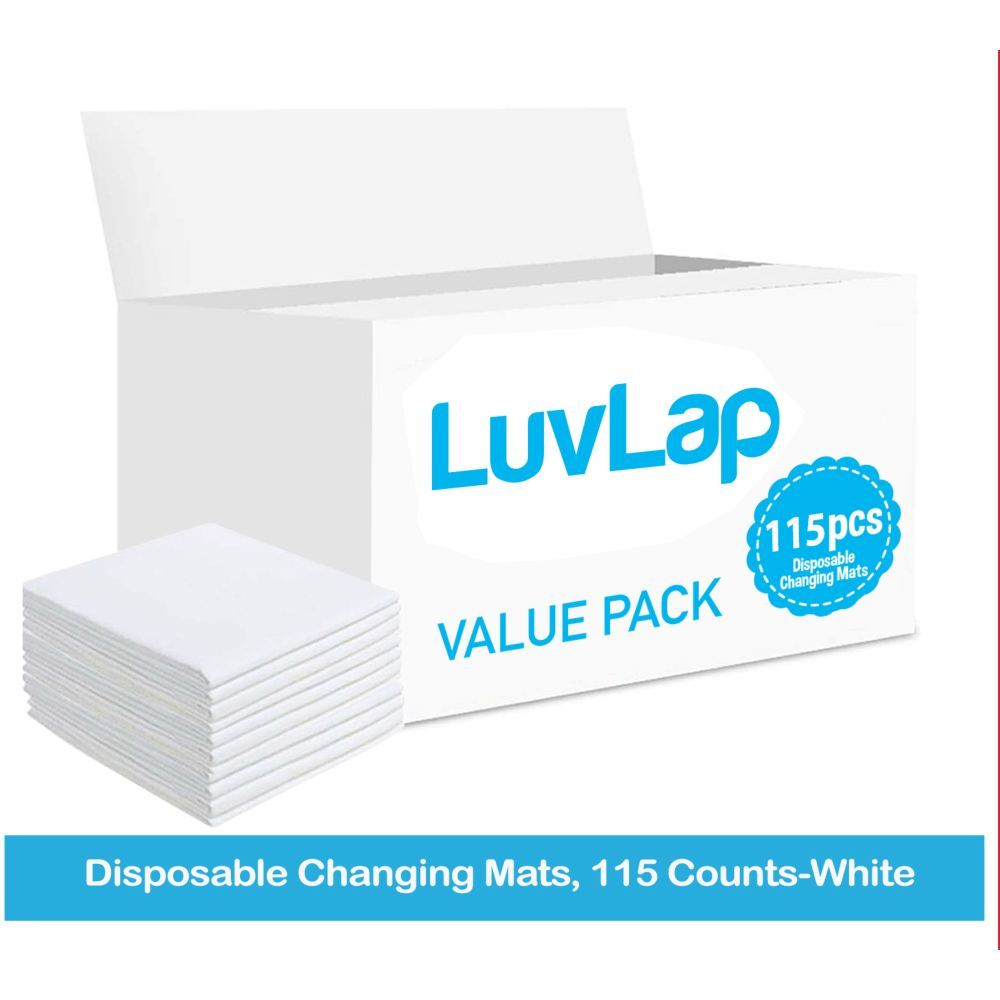 Luvlap - Disposable Changing Mats, 115 Counts-White