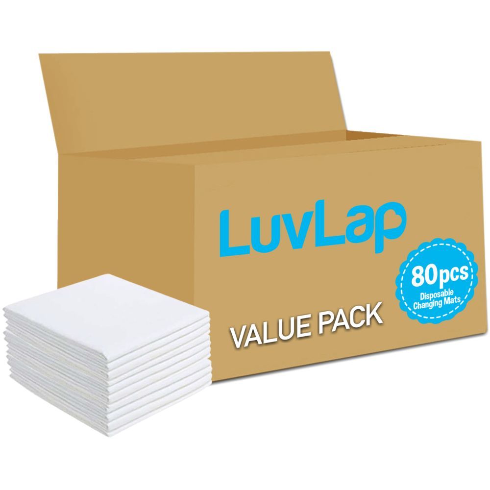 Luvlap - Disposable Changing Mats, 80 Counts-White