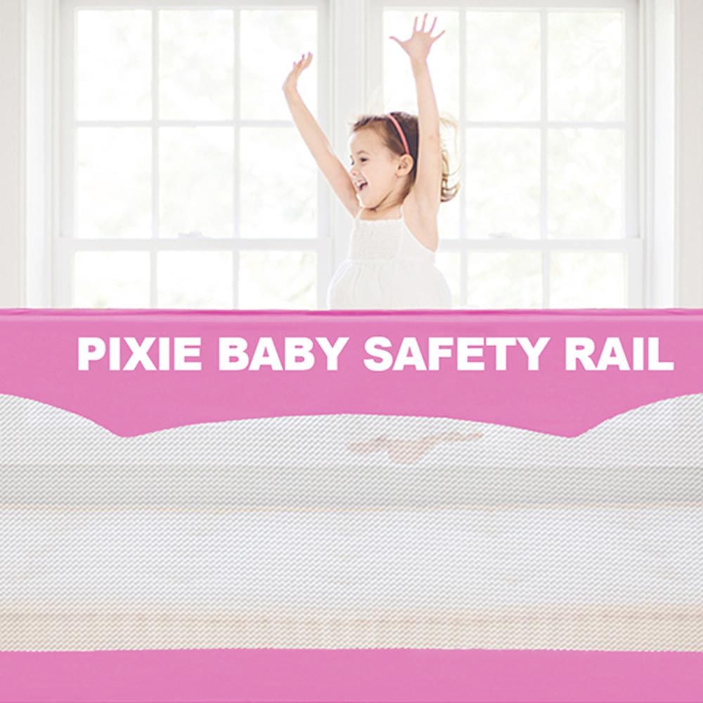 Pixie - Baby Safety Bed Rail, (150x35x42) - Pink