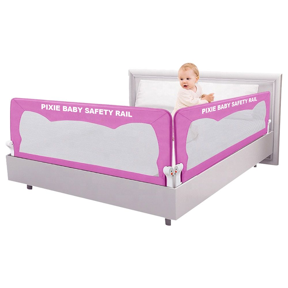 Pixie - Baby Safety Bed Rail, (150x35x42) - Pink