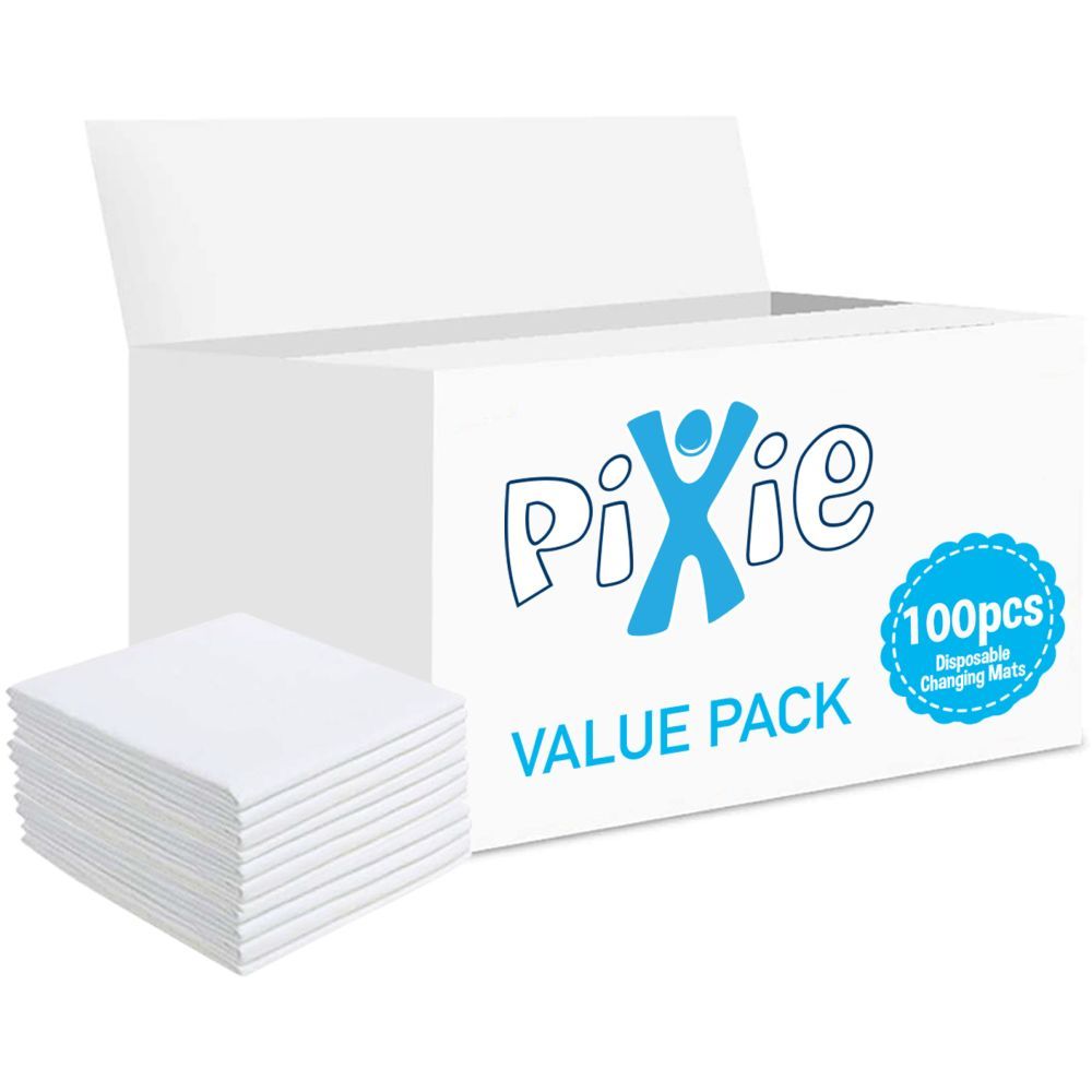 Pixie - Disposable Changing Mats, 100 Counts-White