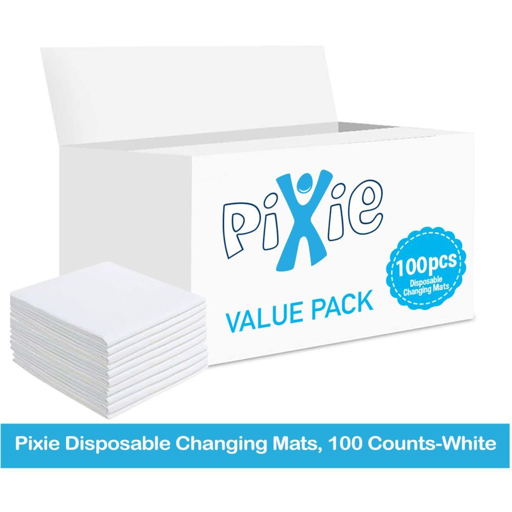 Pixie - Disposable Changing Mats, 100 Counts-White