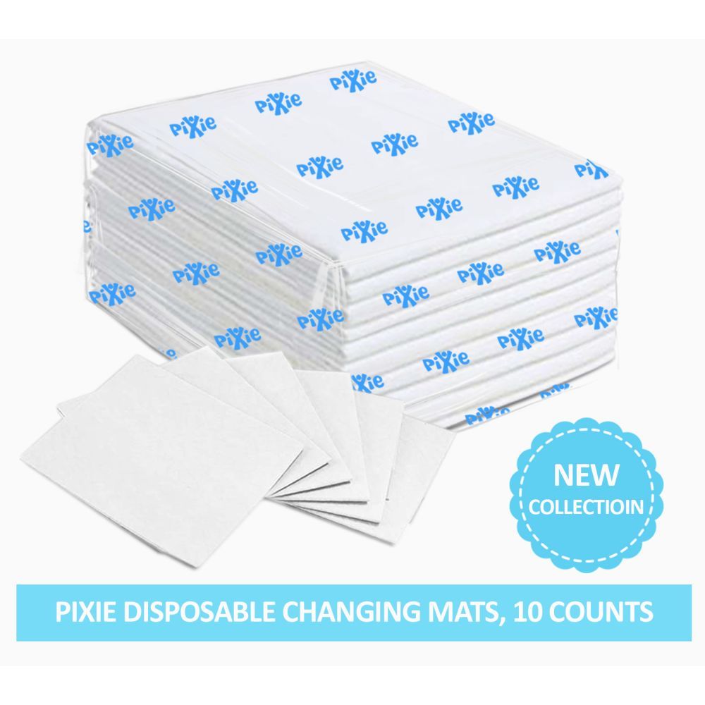 Pixie - Disposable Changing Mats, 10 Counts-White