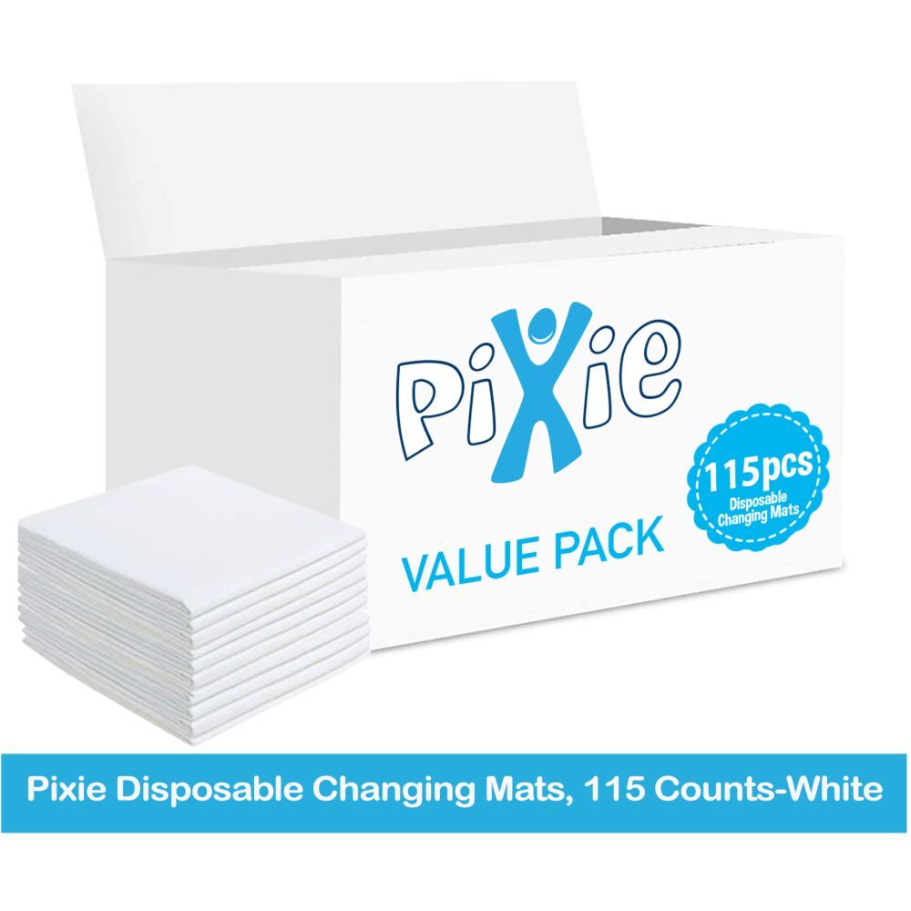 Pixie - Disposable Changing Mats, 115 Counts-White