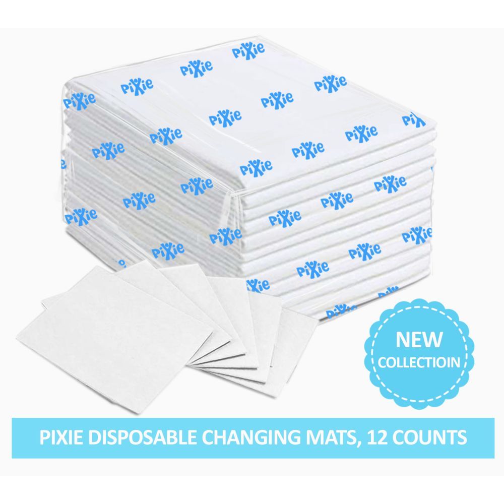 Pixie - Disposable Changing Mats, 12 Counts-White