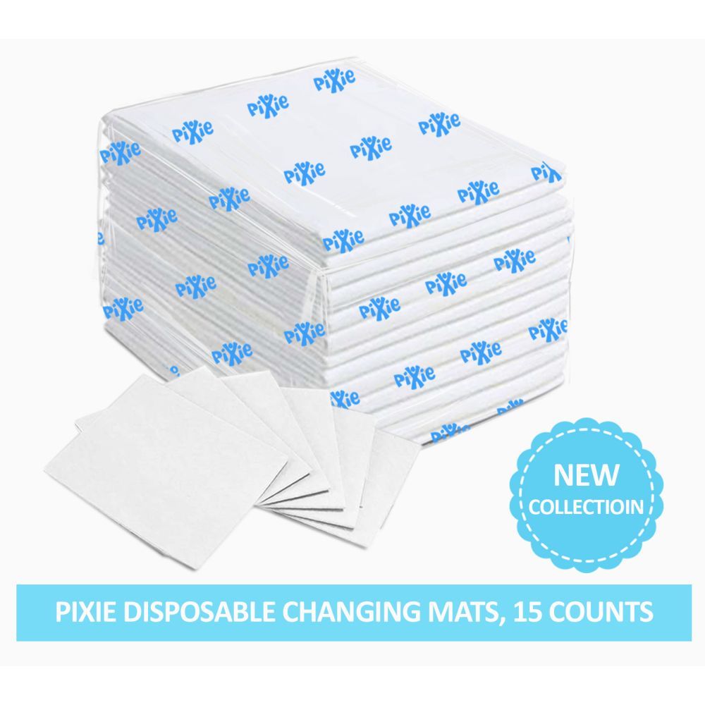 Pixie - Disposable Changing Mats, 15 Counts-White