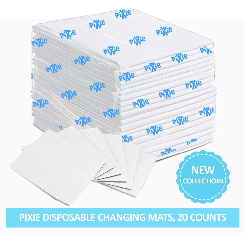 Pixie - Disposable Changing Mats, 20 Counts-White