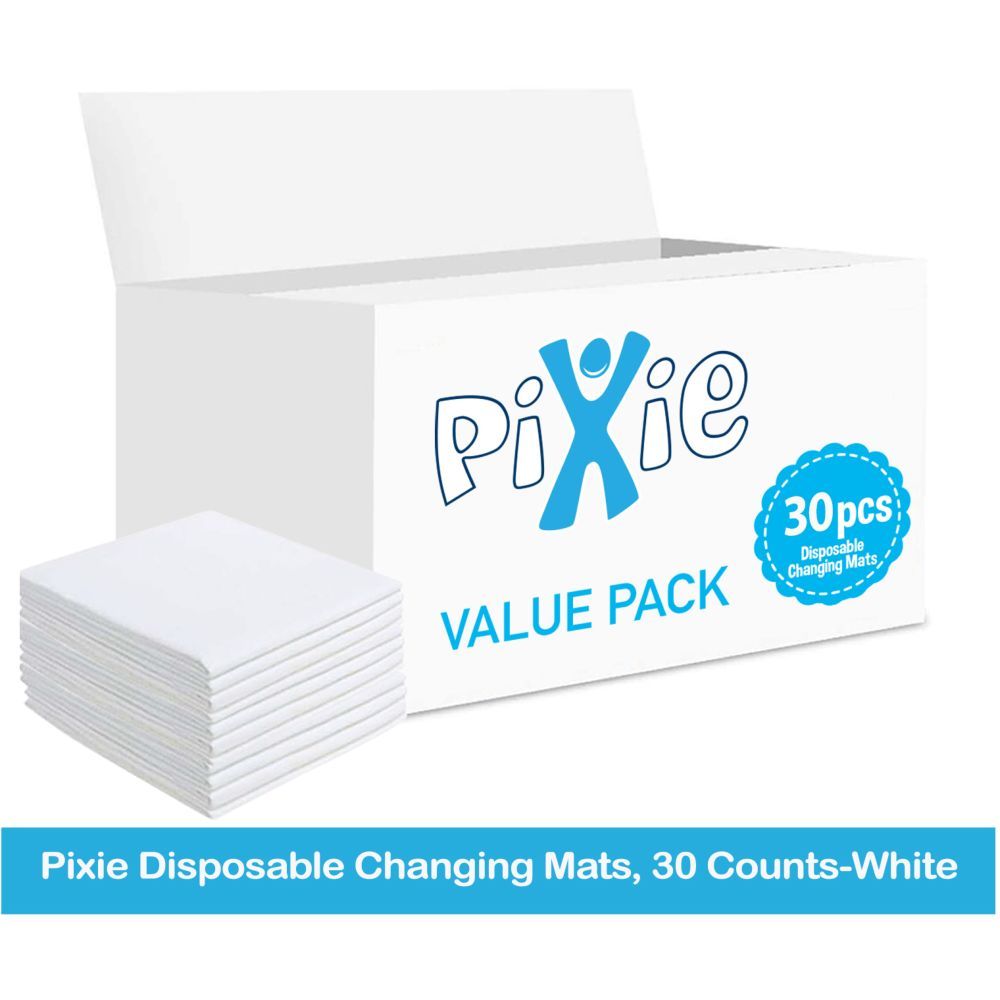 Pixie - Disposable Changing Mats, 30 Counts-White