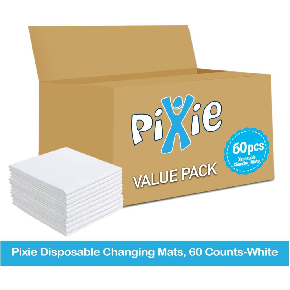 Pixie - Disposable Changing Mats, 60 Counts-White