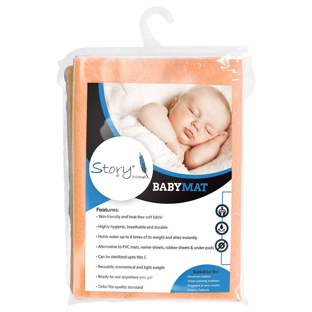 Story@Home - Waterproof 1 Piece Small Baby Mat - Orange