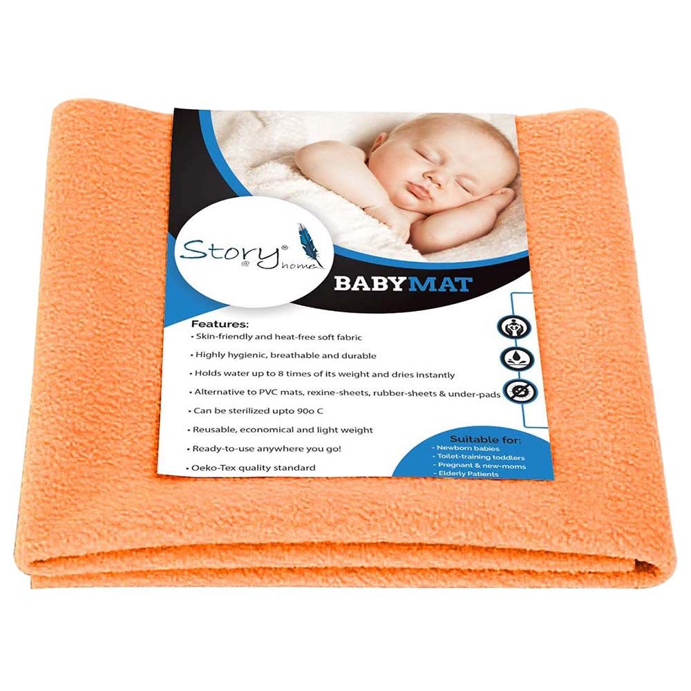 Story@Home - Waterproof 1 Piece Small Baby Mat - Orange