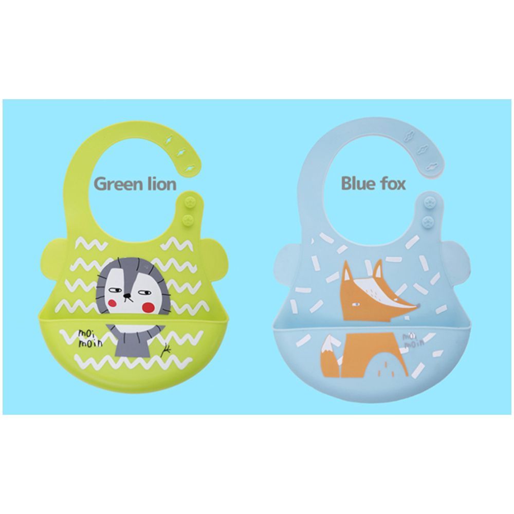 Pixie Baby - Silicone Bibs , Pack of 3 - Squirrel