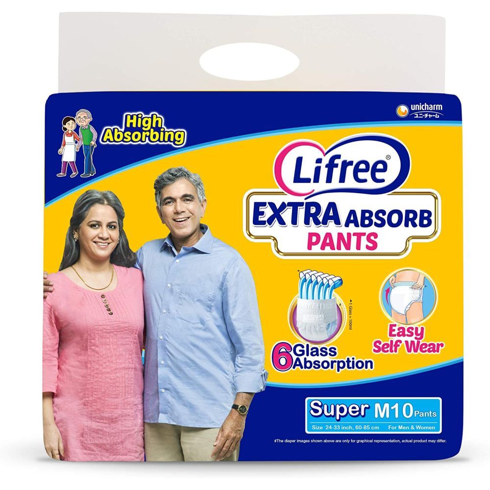 Lifree - Extra Absorb Pants - Medium - Adult Diapers - Pack of 5