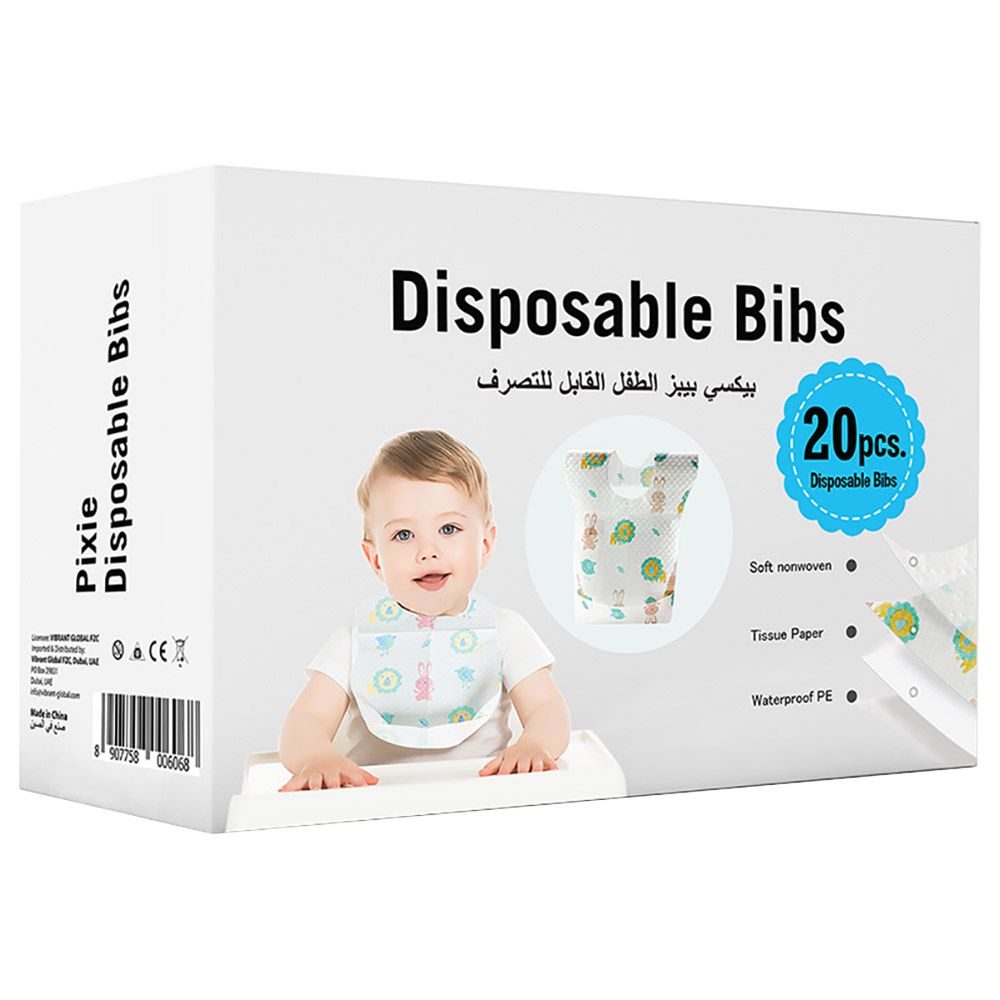 Pixie - Disposable Bibs 20Pcs - (Pack of 5) 