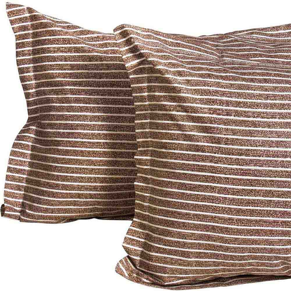 Story@Home Design Bedsheets W/ 2 Pillow Covers, Brown/White