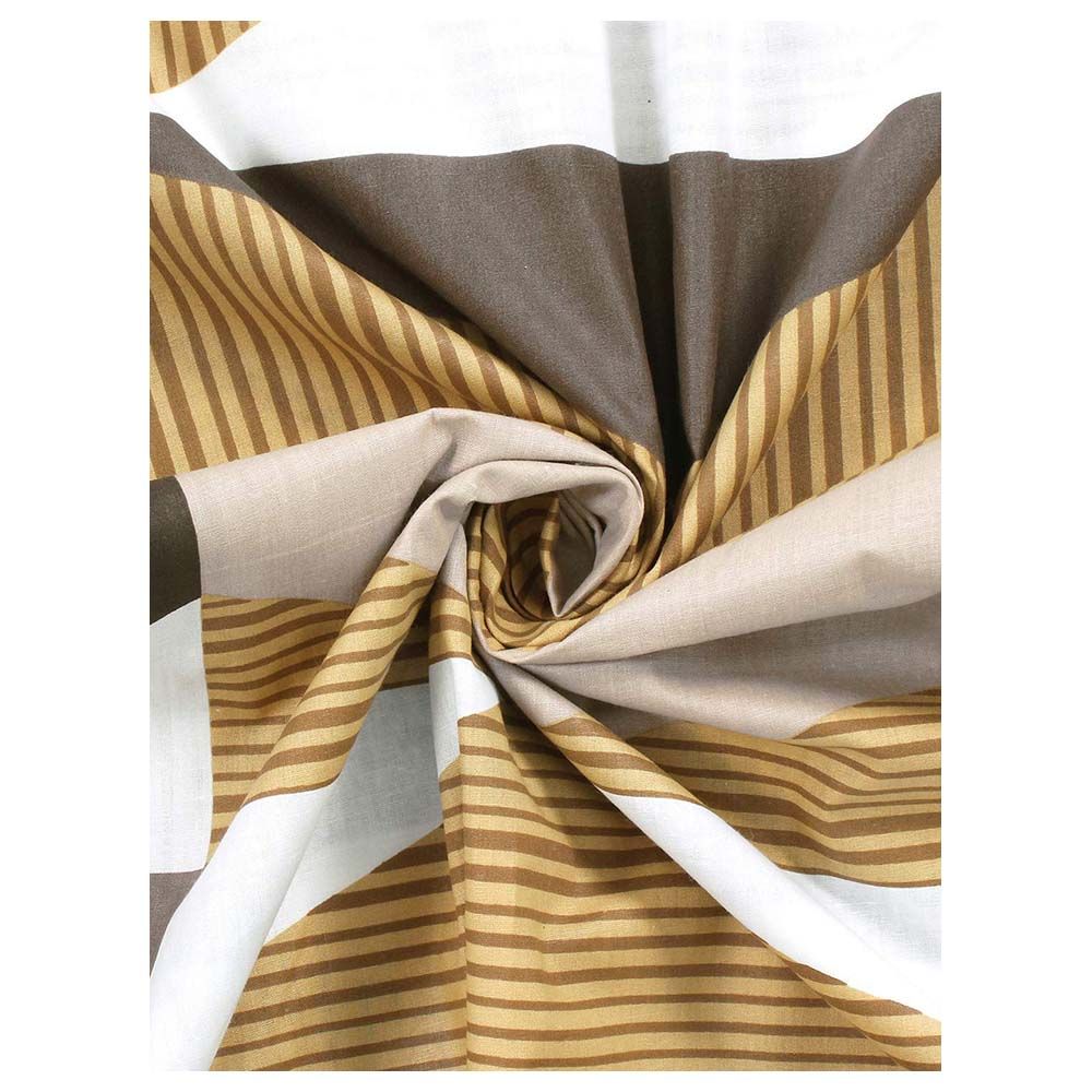 Story@Home - Double Bedsheet W/ 2 Pillow Cover, Yellow/Brown