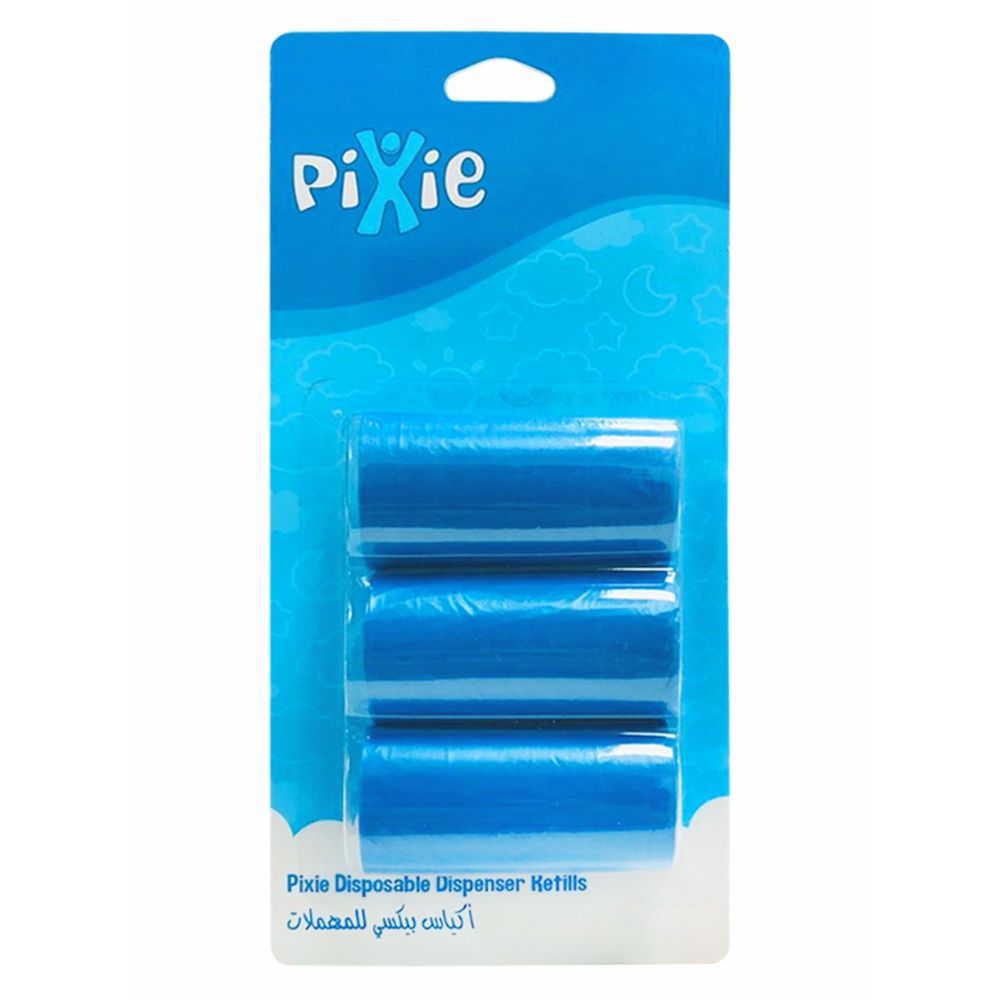 Pixie - Changing Mats 50 + Pack Of 2 Refill Blue 120 Nappy Bags